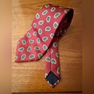 Vintage Chaps Ralph Lauren 56” Silk Paisley Tie – Burgundy Navy